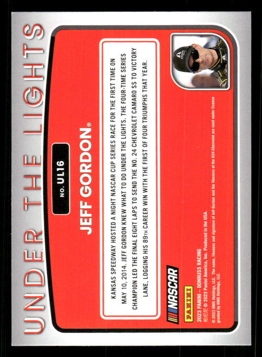 Jeff Gordon 2023 Panini Donruss Racing Under The Lights Back of Card