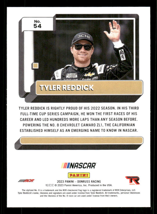 Tyler Reddick 2023 Panini Donruss Racing Silver Drivers Base Back of Card