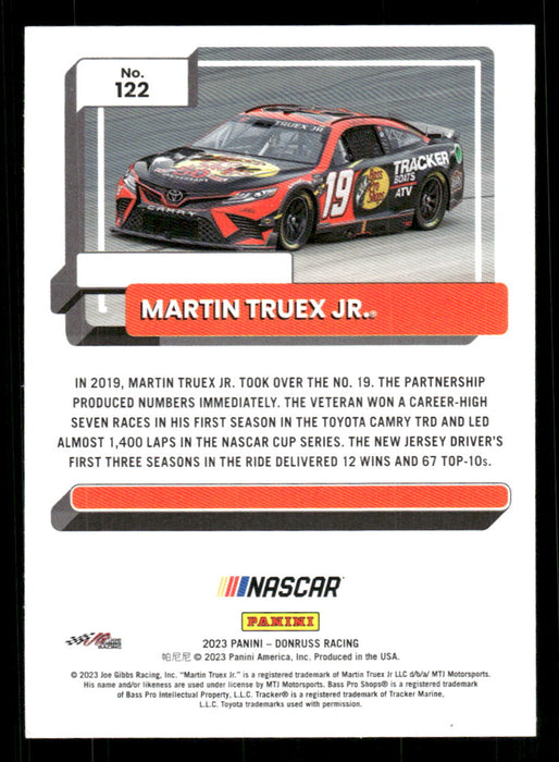 Martin Truex Jr. 2023 Panini Donruss Racing Silver Cars Base Back of Card