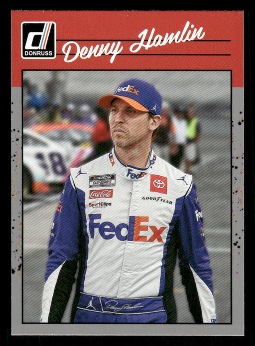 Denny Hamlin 2023 Panini Donruss Racing Silver Retro 1990 Base Front of Card