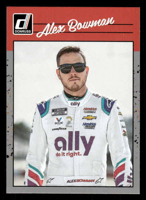 Alex Bowman 2023 Panini Donruss Racing Silver Retro 1990 Base Front of Card
