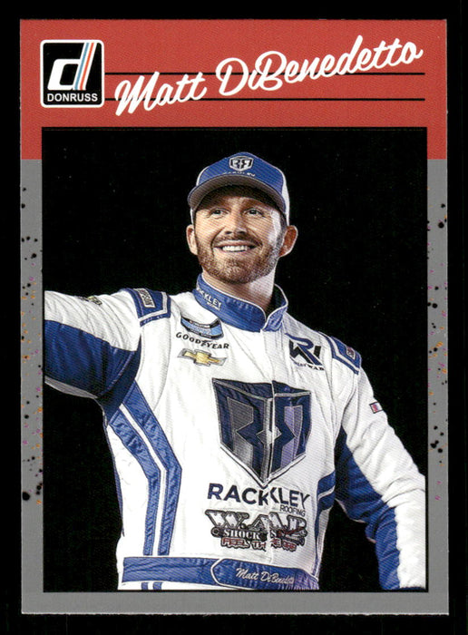 Matt DiBenedetto 2023 Panini Donruss Racing Silver Retro 1990 Base Front of Card