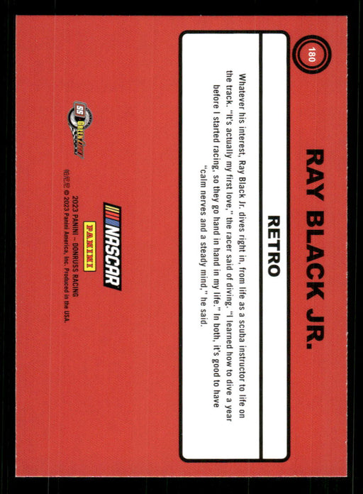 Ray Black Jr. 2023 Panini Donruss Racing Silver Retro 1990 Base Back of Card