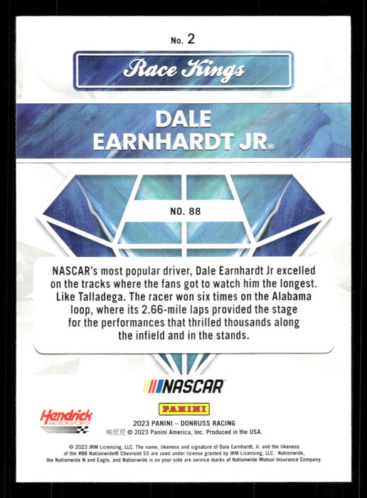 Dale Earnhardt Jr 2023 Panini Donruss Racing Race Kings Base Back of Card