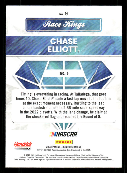Chase Elliott 2023 Panini Donruss Racing Race Kings Base Back of Card