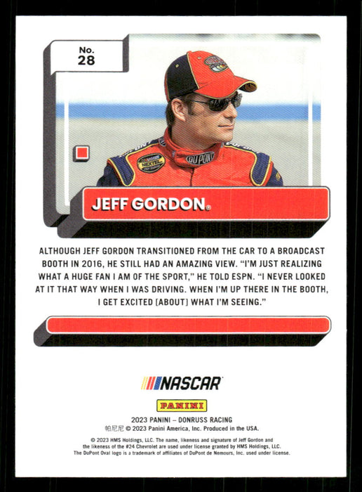 Jeff Gordon 2023 Panini Donruss Racing Drivers Base Back of Card