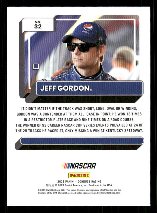 Jeff Gordon 2023 Panini Donruss Racing Drivers Base Back of Card
