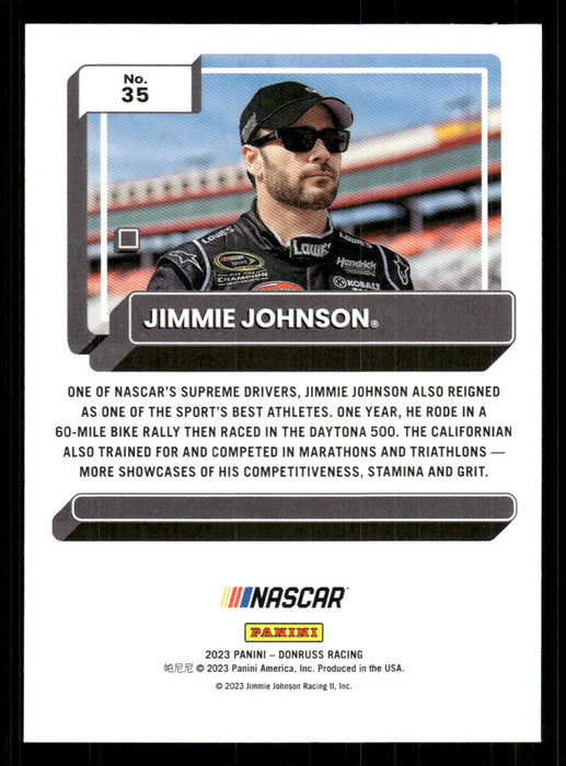 Jimmie Johnson 2023 Panini Donruss Racing Drivers Base Back of Card