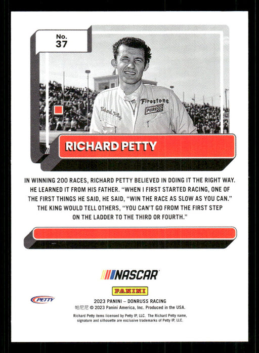 Richard Petty 2023 Panini Donruss Racing Drivers Base Back of Card
