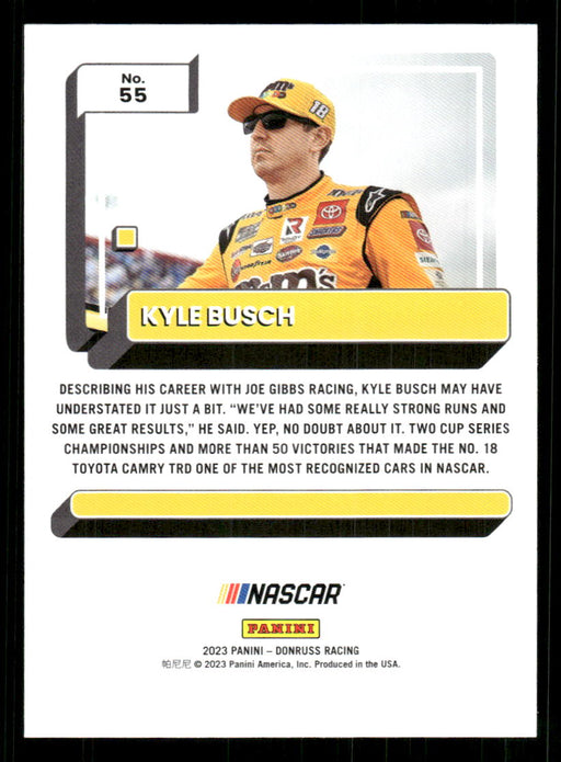 Kyle Busch 2023 Panini Donruss Racing Drivers Base Back of Card