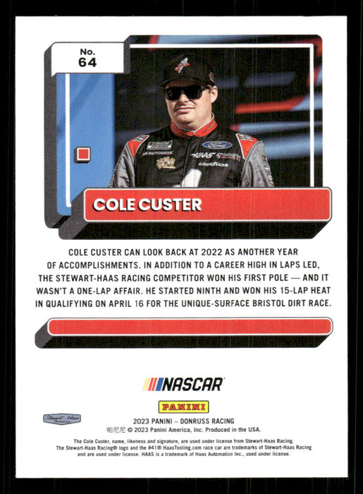 Cole Custer 2023 Panini Donruss Racing Drivers Base Back of Card