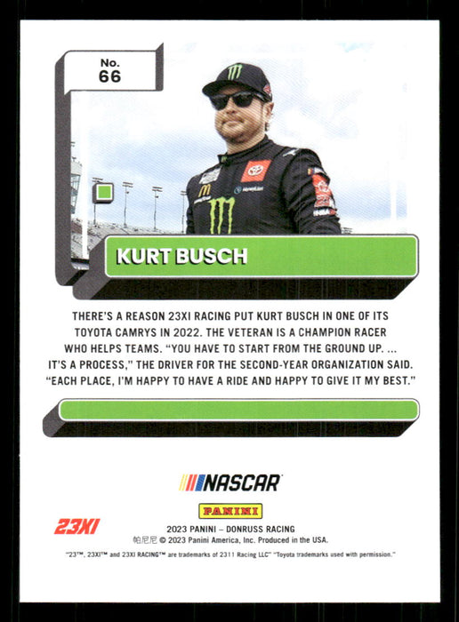 Kurt Busch 2023 Panini Donruss Racing Drivers Base Back of Card