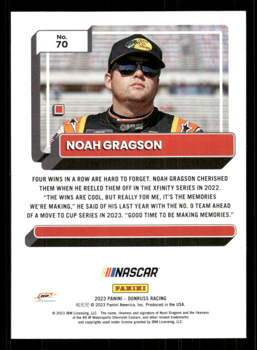 Noah Gragson 2023 Panini Donruss Racing Drivers Base Back of Card