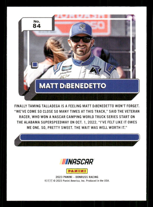 Matt DiBenedetto 2023 Panini Donruss Racing Drivers Base Back of Card