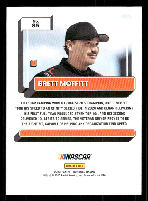 Brett Moffitt 2023 Panini Donruss Racing Drivers Base Back of Card