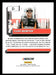 Clint Bowyer 2023 Panini Donruss Racing Drivers Base Back of Card