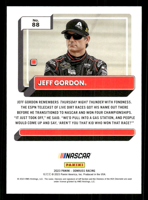 Jeff Gordon 2023 Panini Donruss Racing Drivers Base Back of Card