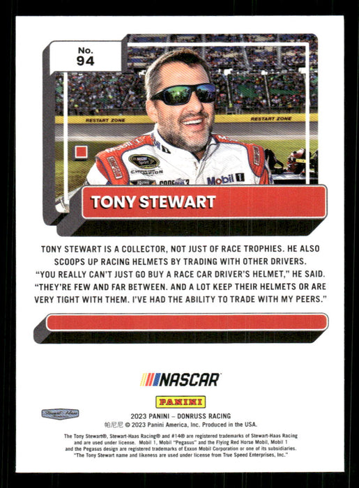 Tony Stewart 2023 Panini Donruss Racing Drivers Base Back of Card