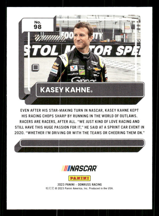 Kasey Kahne 2023 Panini Donruss Racing Drivers Base Back of Card