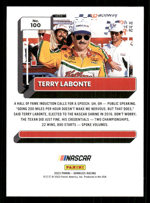 Terry Labonte 2023 Panini Donruss Racing Drivers Base Back of Card