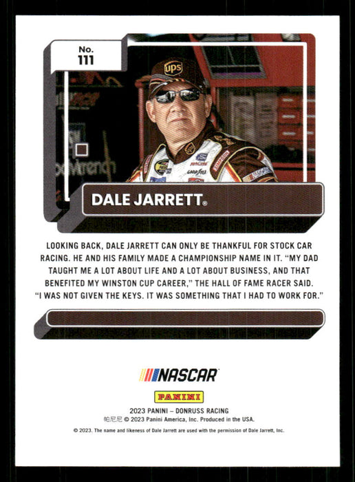 Dale Jarrett 2023 Panini Donruss Racing Drivers Base Back of Card