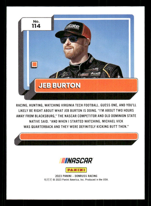Jeb Burton 2023 Panini Donruss Racing Drivers Base Back of Card