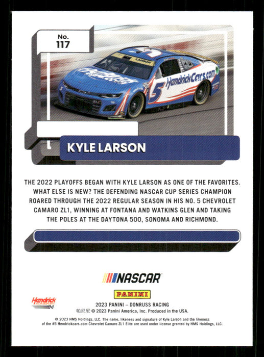 Kyle Larson 2023 Panini Donruss Racing Cars Base Back of Card