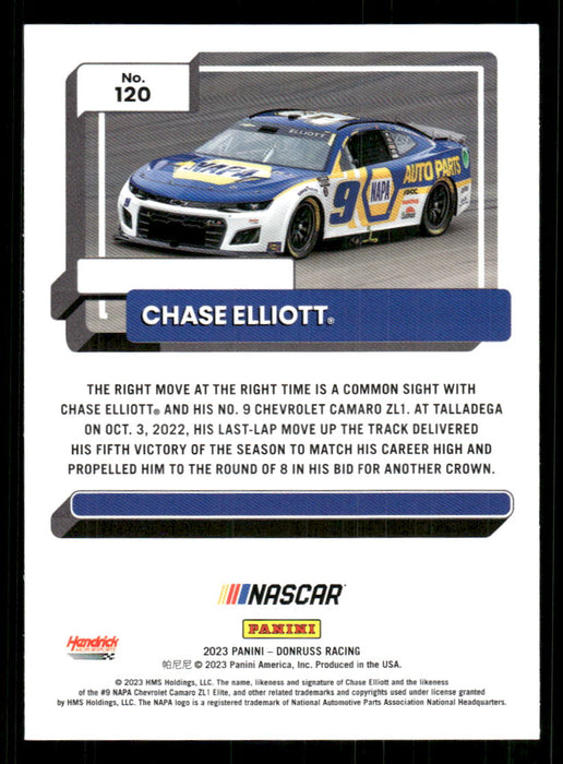Chase Elliott 2023 Panini Donruss Racing Cars Base Back of Card