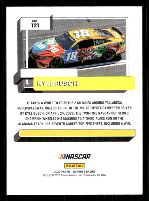 Kyle Busch 2023 Panini Donruss Racing Cars Base Back of Card