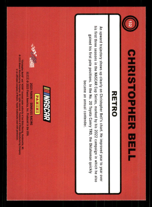 Christopher Bell 2023 Panini Donruss Racing Retro 1990 Base Back of Card