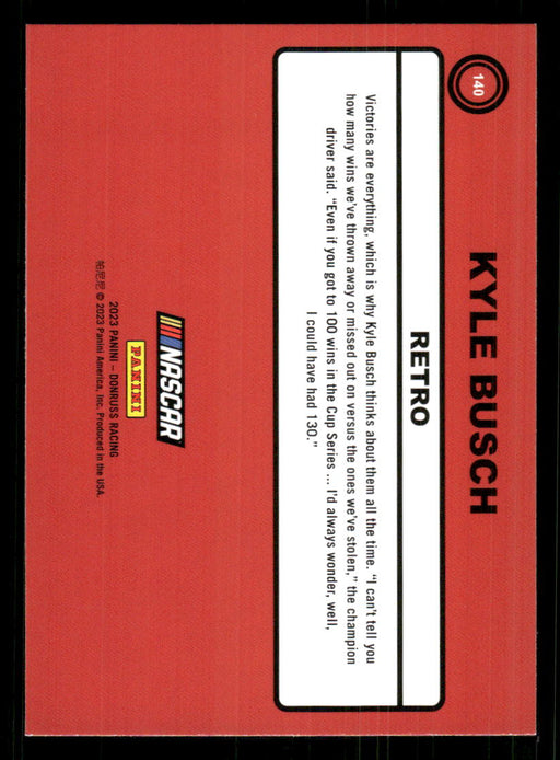Kyle Busch 2023 Panini Donruss Racing Retro 1990 Base Back of Card
