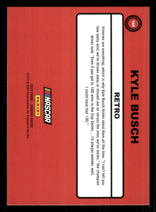Kyle Busch 2023 Panini Donruss Racing Retro 1990 Base Back of Card