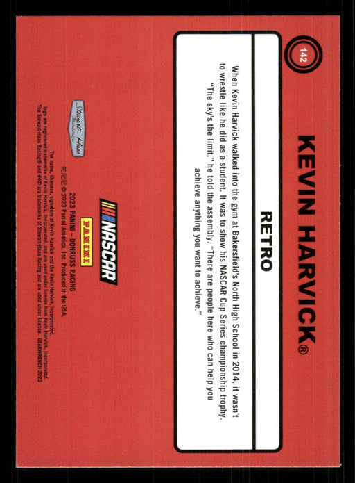 Kevin Harvick 2023 Panini Donruss Racing Retro 1990 Base Back of Card