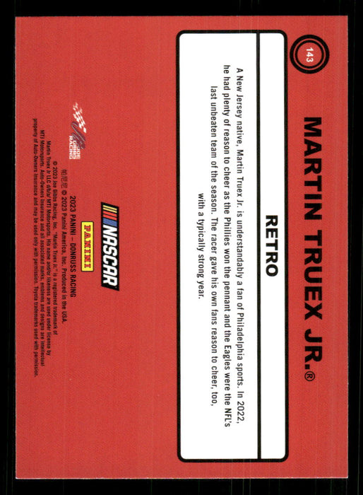Martin Truex Jr. 2023 Panini Donruss Racing Retro 1990 Base Back of Card