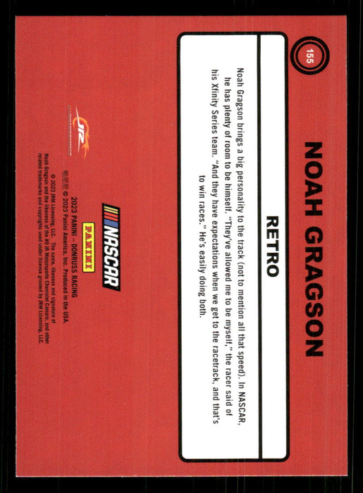 Noah Gragson 2023 Panini Donruss Racing Retro 1990 Base Back of Card