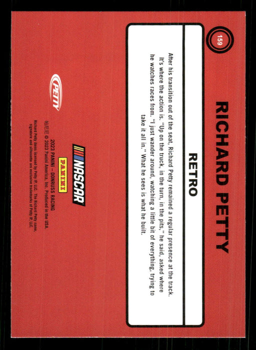 Richard Petty 2023 Panini Donruss Racing Retro 1990 Base Back of Card