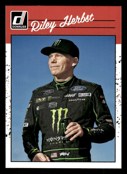 Riley Herbst 2023 Panini Donruss Racing Retro 1990 Base Front of Card