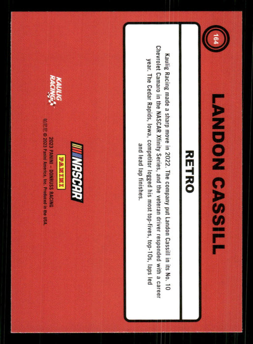 Landon Cassill 2023 Panini Donruss Racing Retro 1990 Base Back of Card