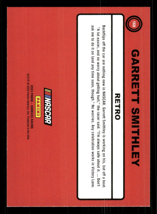 Garrett Smithley 2023 Panini Donruss Racing Retro 1990 Base Back of Card