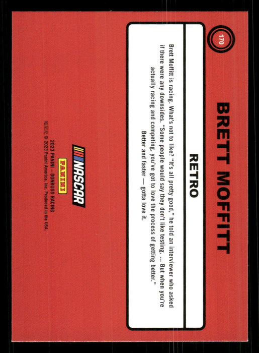 Brett Moffitt 2023 Panini Donruss Racing Retro 1990 Base Back of Card