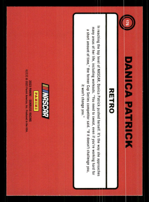 Danica Patrick 2023 Panini Donruss Racing Retro 1990 Base Back of Card