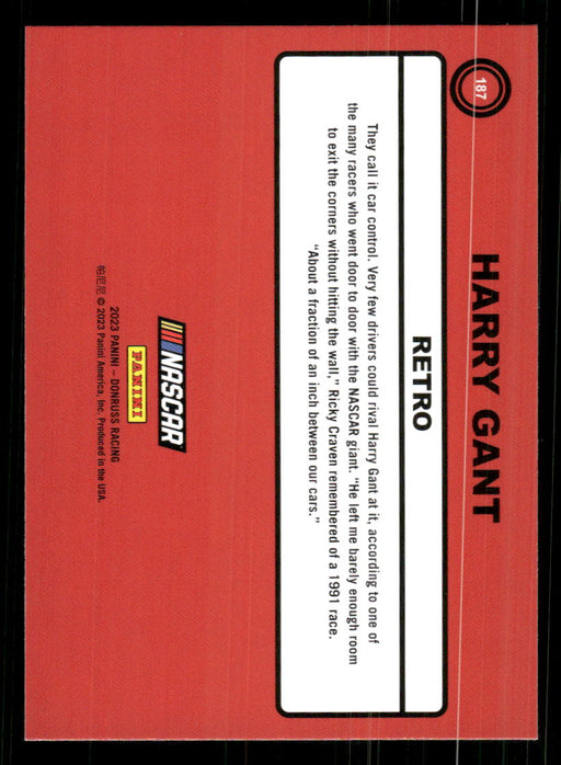Harry Gant 2023 Panini Donruss Racing Retro 1990 Base Back of Card