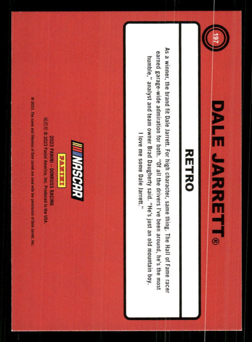 Dale Jarrett 2023 Panini Donruss Racing Retro 1990 Base Back of Card