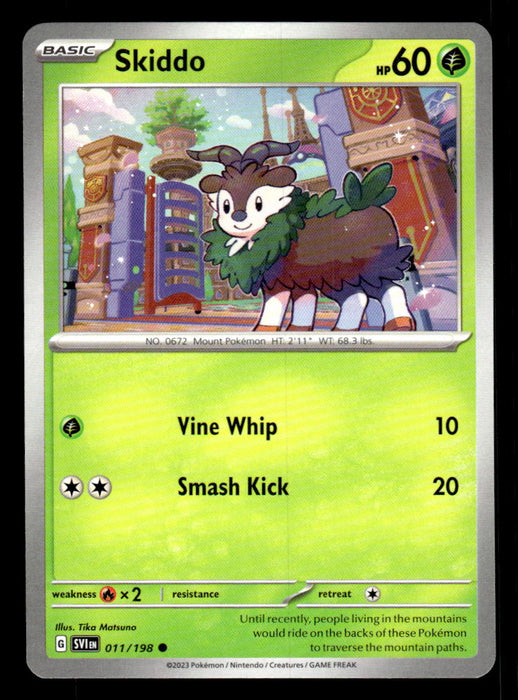 Skiddo Pokemon TCG Scarlet and Violet Base Set Front of Card