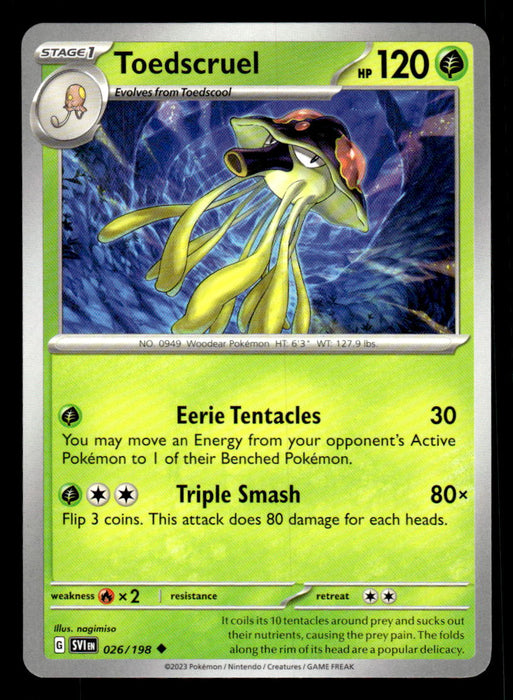 Toedscruel Pokemon TCG Scarlet and Violet Base Set Front of Card