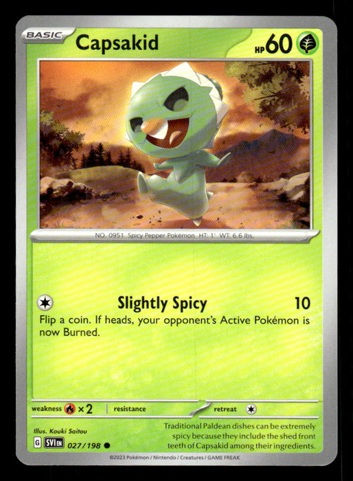 Capsakid Pokemon TCG Scarlet and Violet Base Set Front of Card