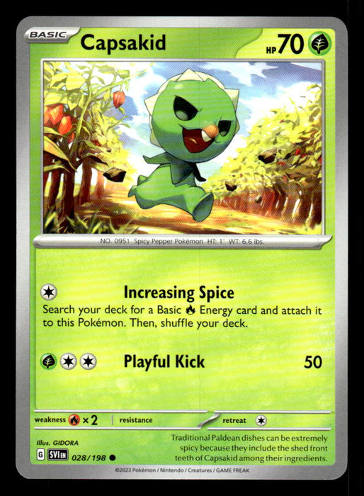 Capsakid Pokemon TCG Scarlet and Violet Base Set Front of Card