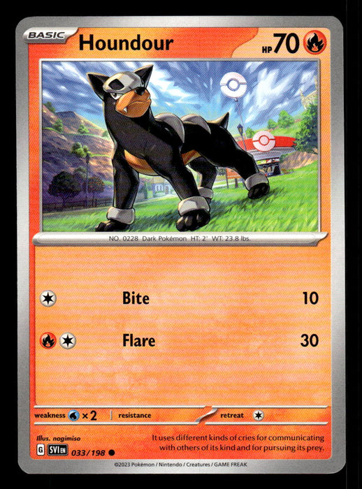 Houndour Pokemon TCG Scarlet and Violet Base Set Front of Card