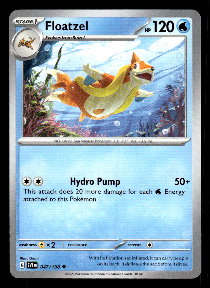 floatzel pokemon card price Pokemon TCG Scarlet and Violet Floatzel # 47 Base Set Uncommon — Collectible Craze America