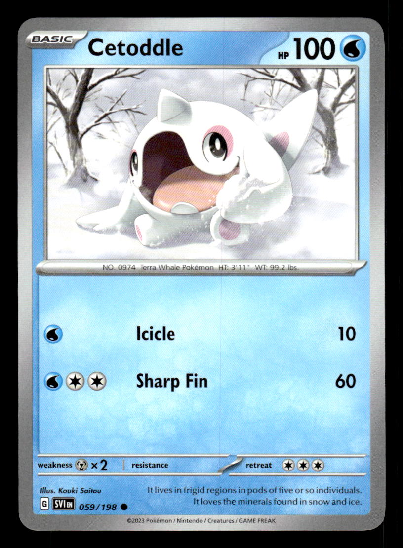 Pokemon TCG Scarlet and Violet Cetoddle # 59 Base Set Common — Collectible  Craze America
